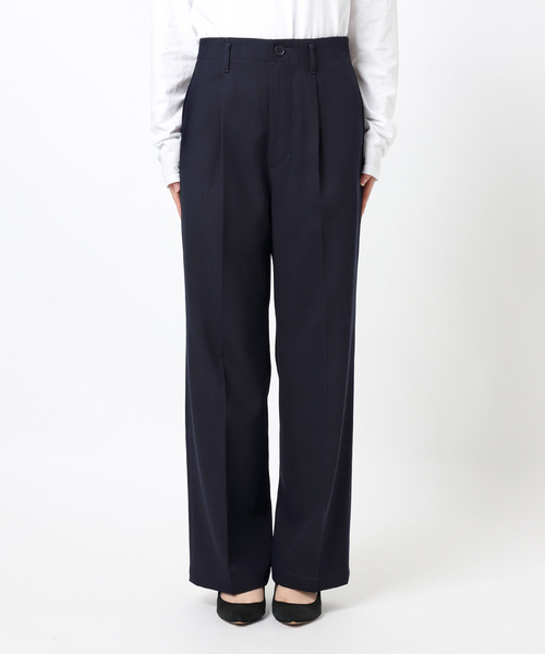 Spick & Span(スピックアンドスパン)の「ドレープチノ1タックストレートパンツ(スラックス・レディース・ネイビー/ベージュ・38/36)」の21枚目の写真