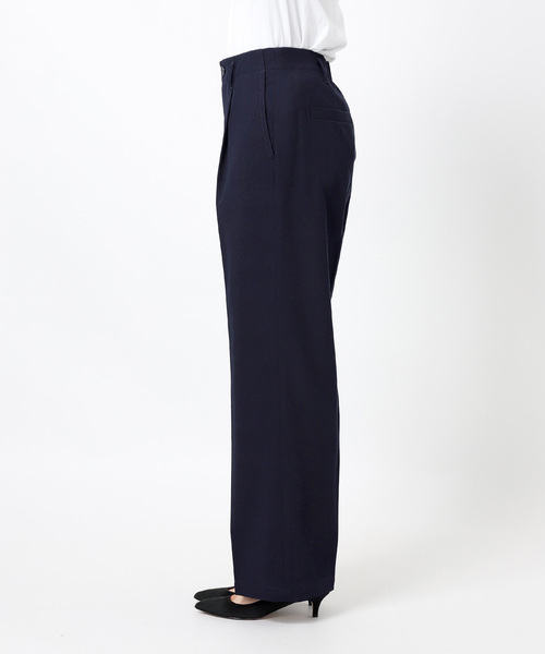 Spick & Span(スピックアンドスパン)の「ドレープチノ1タックストレートパンツ(スラックス・レディース・ネイビー/ベージュ・38/36)」の20枚目の写真