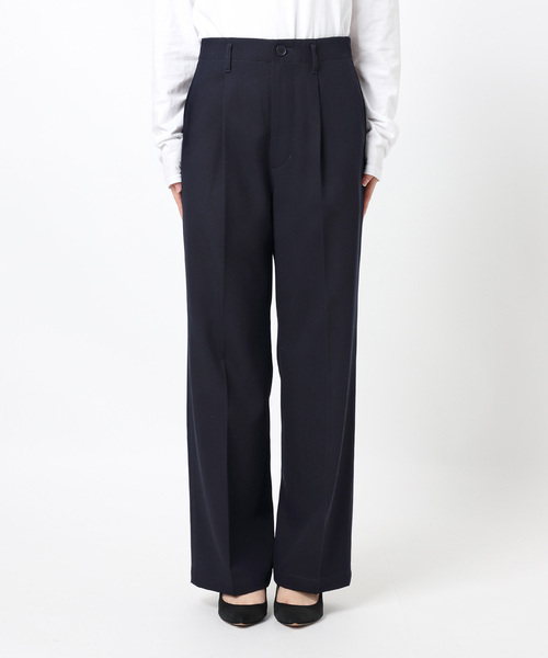 Spick & Span(スピックアンドスパン)の「ドレープチノ1タックストレートパンツ(スラックス・レディース・ネイビー/ベージュ・38/36)」の7枚目の写真