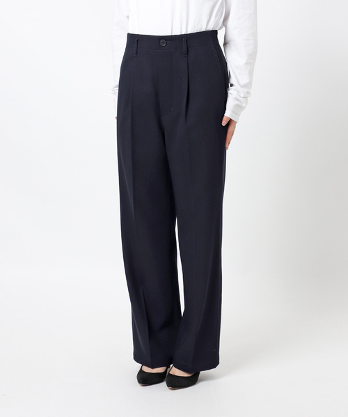 Spick & Span(スピックアンドスパン)の「ドレープチノ1タックストレートパンツ(スラックス・レディース・ネイビー/ベージュ・38/36)」の4枚目の写真