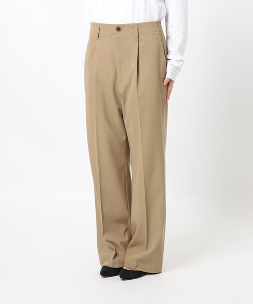 Spick & Span(スピックアンドスパン)の「ドレープチノ1タックストレートパンツ(スラックス・レディース・ネイビー/ベージュ・38/36)」の3枚目の写真