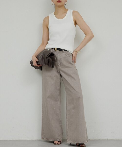 GALLARDAGALANTE（ガリャルダガランテ）の「リブタンクトップ（キャミソール・レディース・チャコールグレー/ホワイト/モカ・FREE）」の11枚目の写真