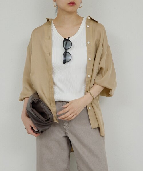 GALLARDAGALANTE（ガリャルダガランテ）の「リブタンクトップ（キャミソール・レディース・チャコールグレー/ホワイト/モカ・FREE）」の12枚目の写真