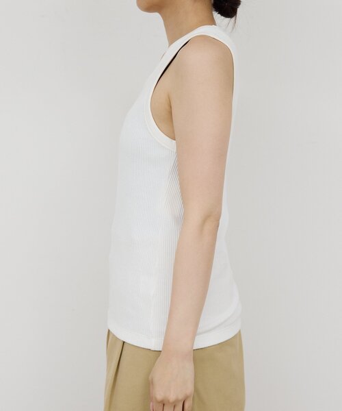 GALLARDAGALANTE（ガリャルダガランテ）の「リブタンクトップ（キャミソール・レディース・チャコールグレー/ホワイト/モカ・FREE）」の18枚目の写真
