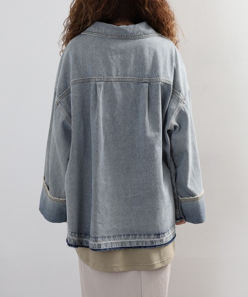 hunch（ハンチ）の「hunch ミディ丈デニムジャケット（デニムジャケット・レディース・ケミカルウォッシュ/ワンウォッシュ・FREE）」の18枚目の写真