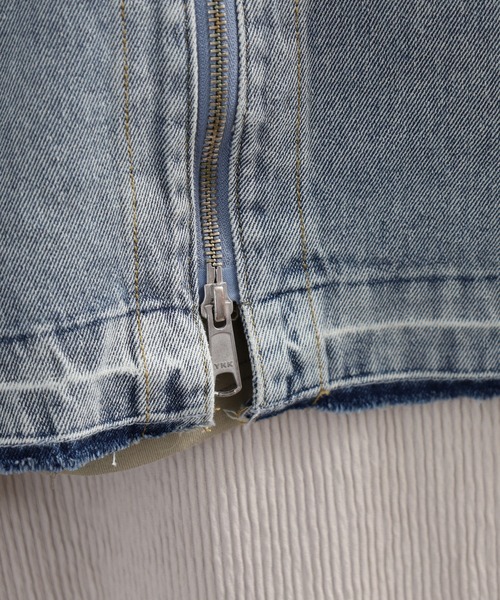 hunch（ハンチ）の「hunch ミディ丈デニムジャケット（デニムジャケット・レディース・ケミカルウォッシュ/ワンウォッシュ・FREE）」の22枚目の写真