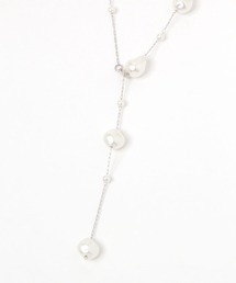 GLOBAL WORK | ガラス変形パールY字ネックレス/637732(ネックレス)