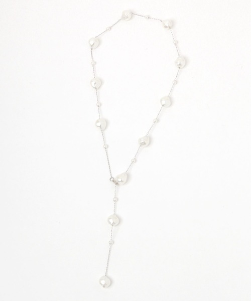 GLOBAL WORK(グローバルワーク)の「ガラス変形パールY字ネックレス/637732(ネックレス・レディース・シルバー/ゴールド・FREE)」の3枚目の写真