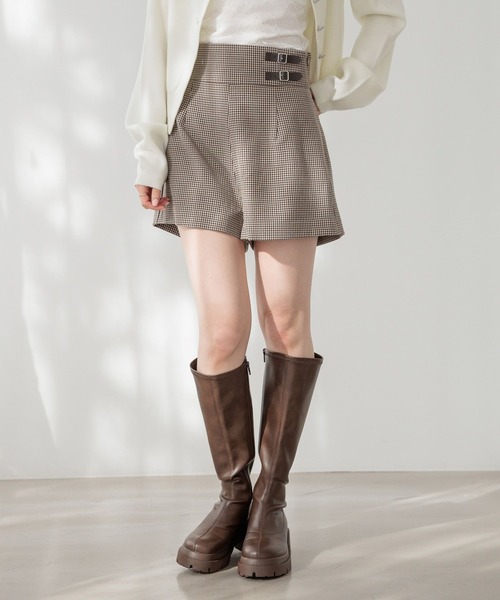 ベルト付きハイウエストタイトショートパンツ 644831（その他パンツ