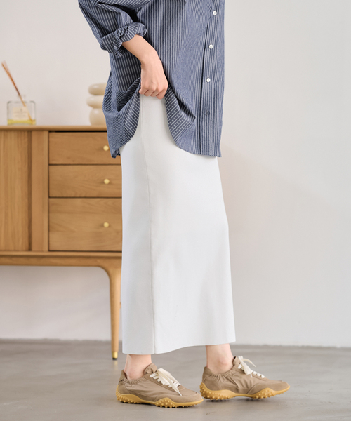 FRAMeWORK（フレームワーク）の「≪追加 / 洗濯機洗い可能≫VIS-NYフルニードルタイトスカート（スカート・レディース・ブラック/ホワイト・36/38/40）」の2枚目の写真