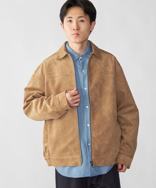 City Ambient Products（シティアンビエントプロダクツ）の「City Ambient Products: フェイクスエード(ポリエステル) ジップ ブルゾン（ブルゾン・メンズ・ベージュ・SMALL/MEDIUM/LARGE）」の10枚目の写真