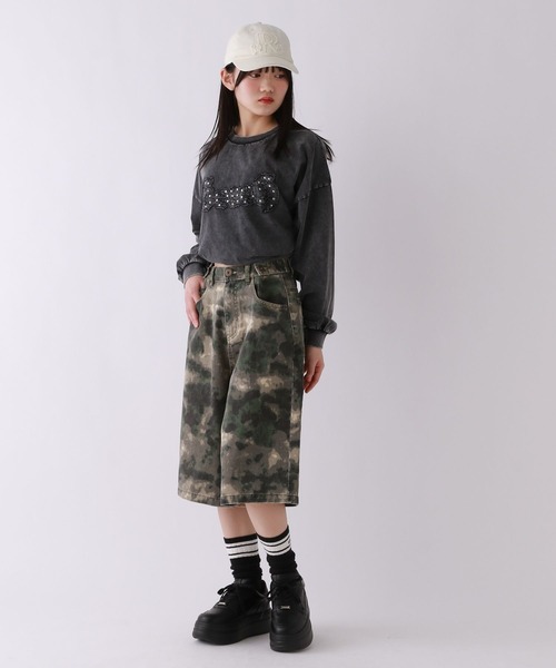 repipi armario（レピピ アルマリオ）の「【2WAYウエスト】デニムハーフパンツ（デニムパンツ・キッズ・ブルー/ブラック/カモフラージュ・SMALL/MEDIUM/LARGE）」の8枚目の写真