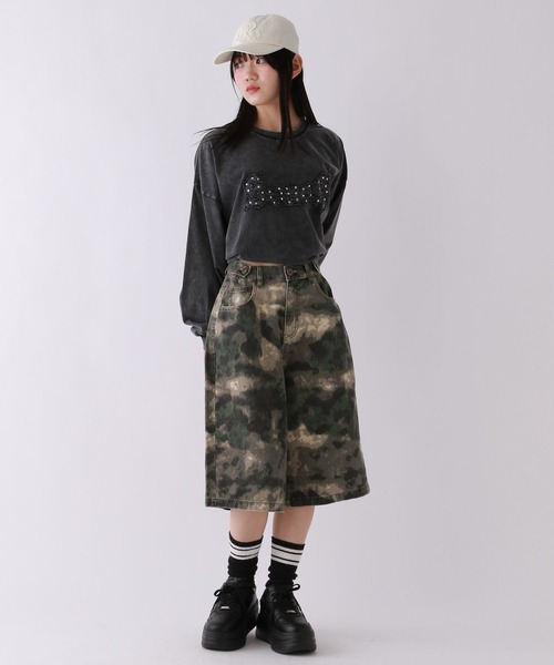 repipi armario（レピピ アルマリオ）の「【2WAYウエスト】デニムハーフパンツ（デニムパンツ・キッズ・ブルー/ブラック/カモフラージュ・SMALL/MEDIUM/LARGE）」の9枚目の写真