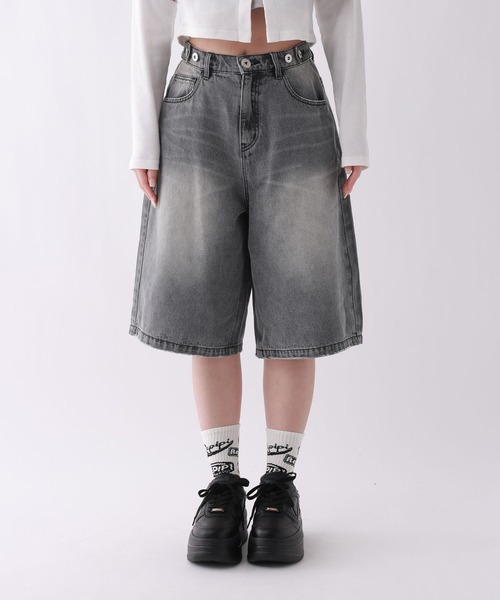 repipi armario（レピピ アルマリオ）の「【2WAYウエスト】デニムハーフパンツ（デニムパンツ・キッズ・ブルー/ブラック/カモフラージュ・SMALL/MEDIUM/LARGE）」の14枚目の写真