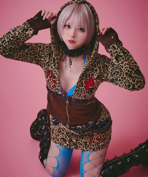 GALFY（ガルフィー）の「『GALFY/ガルフィー』柄姐フーディー【Z】（パーカー・レディース・キャメル/ピンク・FREE）」の9枚目の写真