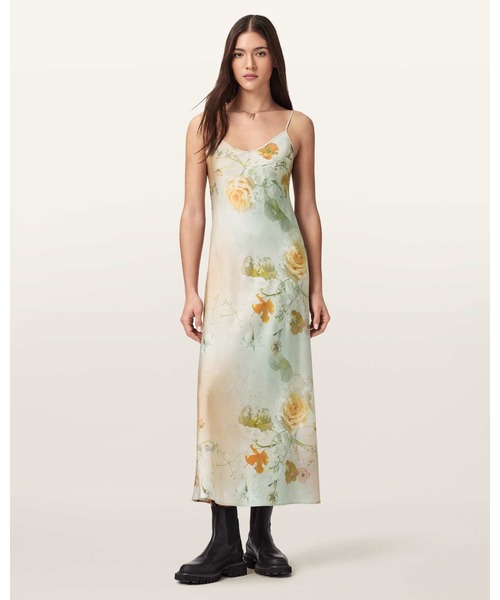 ALLSAINTS(オールセインツ)の「BRYONY FLORAL SLIP DRESS | BRYONY フローラル スリップ ドレス・ワンピース(ワンピース・レディース・ピンク系その他・8/10/12/6/4)」の1枚目の写真