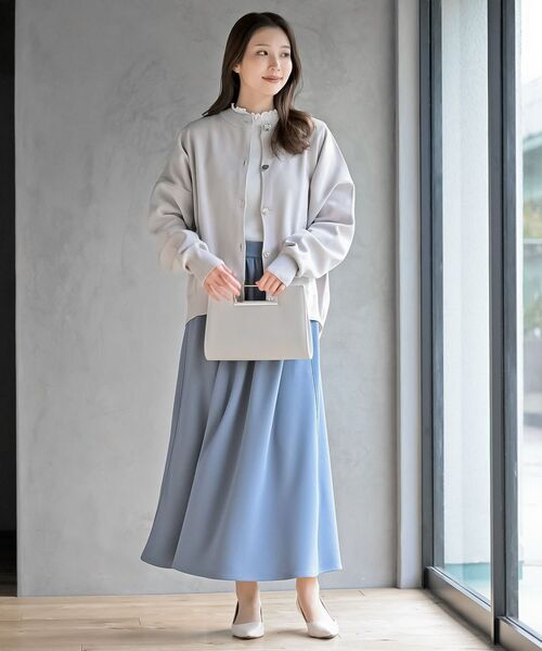 rps（アールピーエス）の「ゴールドボタンクルーネックスポンジニットカーディガン（カーディガン/ボレロ・レディース・グレー/ブラック/シルバーグレー/グレイッシュブルー・フリー）」の13枚目の写真