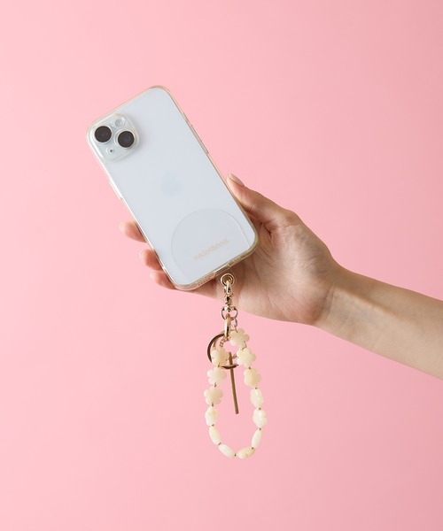 HASHIBAMI（ハシバミ）の「【HASHIBAMI】マルチ花型天然石 ハンドストラップ（スマホグッズ・レディース・シルバー/ゴールド/イエロー/ホワイト・FREE）」の17枚目の写真