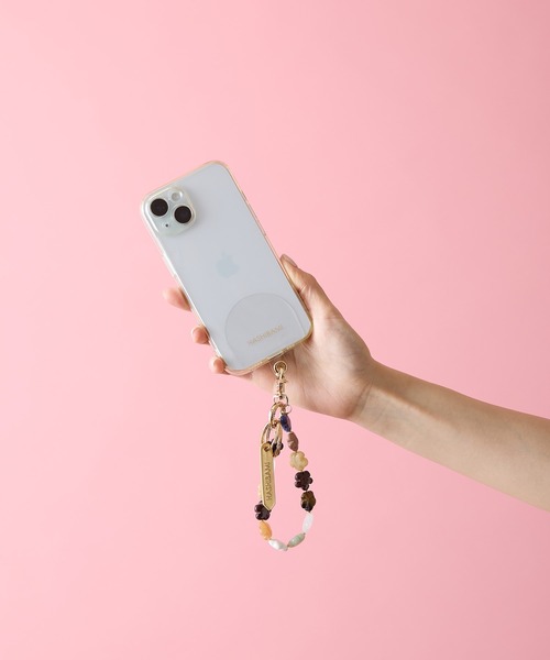 HASHIBAMI（ハシバミ）の「【HASHIBAMI】マルチ花型天然石 ハンドストラップ（スマホグッズ・レディース・シルバー/ゴールド/イエロー/ホワイト・FREE）」の12枚目の写真