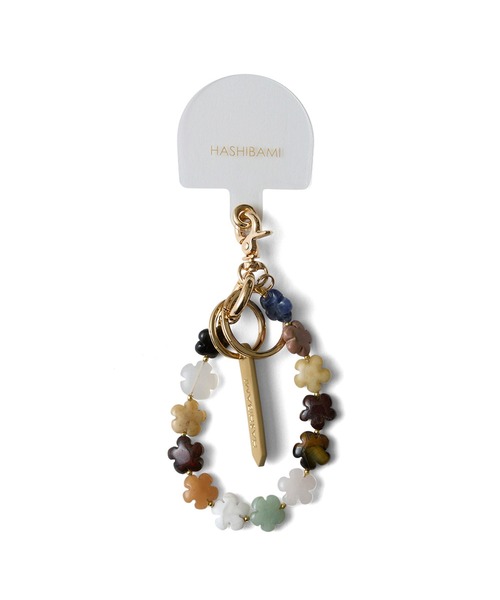 HASHIBAMI（ハシバミ）の「【HASHIBAMI】マルチ花型天然石 ハンドストラップ（スマホグッズ・レディース・シルバー/ゴールド/イエロー/ホワイト・FREE）」の19枚目の写真