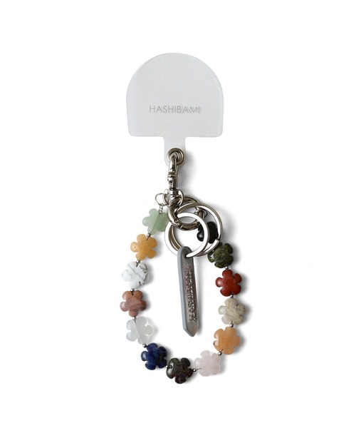 HASHIBAMI（ハシバミ）の「【HASHIBAMI】マルチ花型天然石 ハンドストラップ（スマホグッズ・レディース・シルバー/ゴールド/イエロー/ホワイト・FREE）」の20枚目の写真
