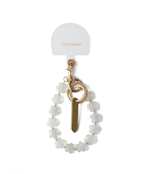 HASHIBAMI（ハシバミ）の「【HASHIBAMI】マルチ花型天然石 ハンドストラップ（スマホグッズ・レディース・シルバー/ゴールド/イエロー/ホワイト・FREE）」の21枚目の写真