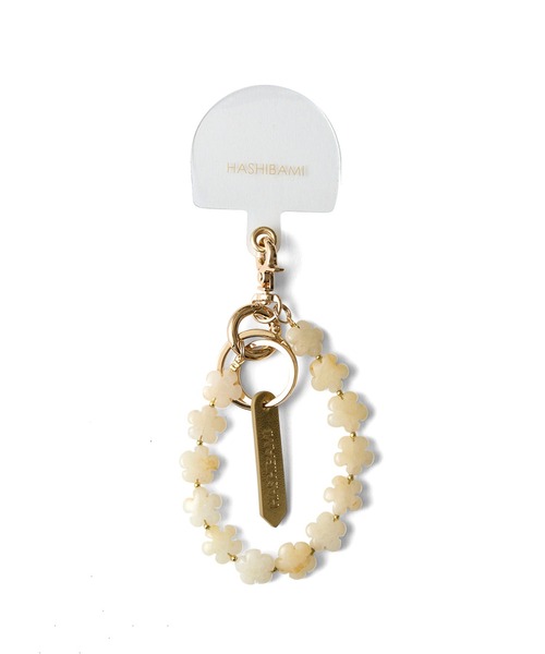 HASHIBAMI（ハシバミ）の「【HASHIBAMI】マルチ花型天然石 ハンドストラップ（スマホグッズ・レディース・シルバー/ゴールド/イエロー/ホワイト・FREE）」の22枚目の写真