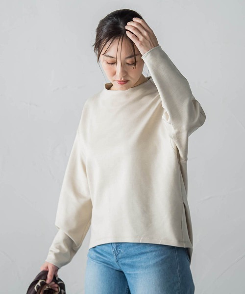 LAUTREAMONT(ロートレアモン)の「ソフトストレッチダンボールカットソー(Tシャツ/カットソー・レディース・ベージュ/イエロー/ネイビー/ライトグレー/キャメル・9号)」の3枚目の写真