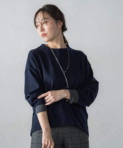 LAUTREAMONT(ロートレアモン)の「ソフトストレッチダンボールカットソー(Tシャツ/カットソー・レディース・ベージュ/イエロー/ネイビー/ライトグレー/キャメル・9号)」の4枚目の写真