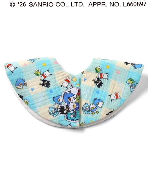 sanrio（サンリオ）の「はぴだんぶい ガーゼスタイ（スタイ/よだれかけ・キッズ・サックスブルー・90）」の2枚目の写真