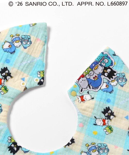 sanrio（サンリオ）の「はぴだんぶい ガーゼスタイ（スタイ/よだれかけ・キッズ・サックスブルー・90）」の3枚目の写真
