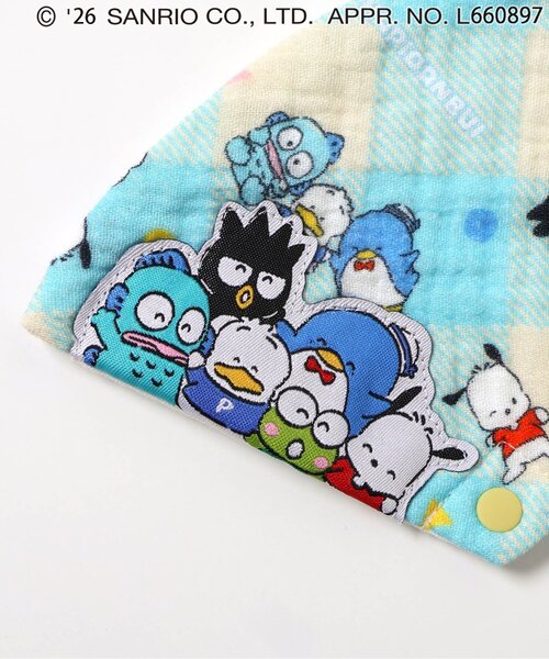 sanrio（サンリオ）の「はぴだんぶい ガーゼスタイ（スタイ/よだれかけ・キッズ・サックスブルー・90）」の4枚目の写真