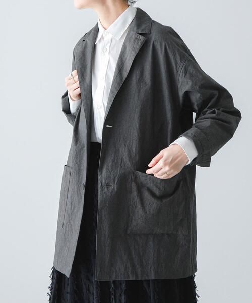 かぐれ(カグレ)の「『ユニセックス』コットンテーラードジャケット(その他アウター・レディース・ベージュ/ブラック/チャコールグレー・1/2)」の3枚目の写真