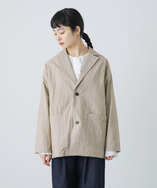 かぐれ(カグレ)の「『ユニセックス』コットンテーラードジャケット(その他アウター・レディース・ベージュ/ブラック/チャコールグレー・1/2)」の4枚目の写真