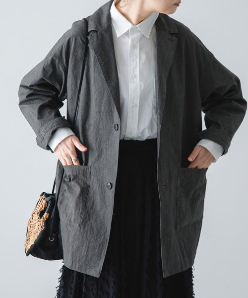 かぐれ(カグレ)の「『ユニセックス』コットンテーラードジャケット(その他アウター・レディース・ベージュ/ブラック/チャコールグレー・1/2)」の17枚目の写真