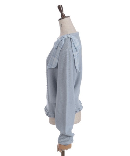 axes femme(アクシーズファム)の「チェックシフォンリボンニット(ニット/セーター・レディース・ピンク/サックスブルー/キナリ・FREE)」の22枚目の写真