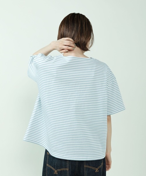 PAR ICI（パーリッシィ）の「デラヴェジャージー 半袖ボートネックボーダーカットソー（Tシャツ/カットソー・レディース・サックスブルー・FREE）」の8枚目の写真
