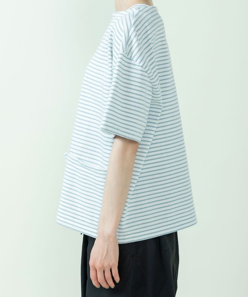 PAR ICI（パーリッシィ）の「デラヴェジャージー 半袖ボートネックボーダーカットソー（Tシャツ/カットソー・レディース・サックスブルー・FREE）」の16枚目の写真