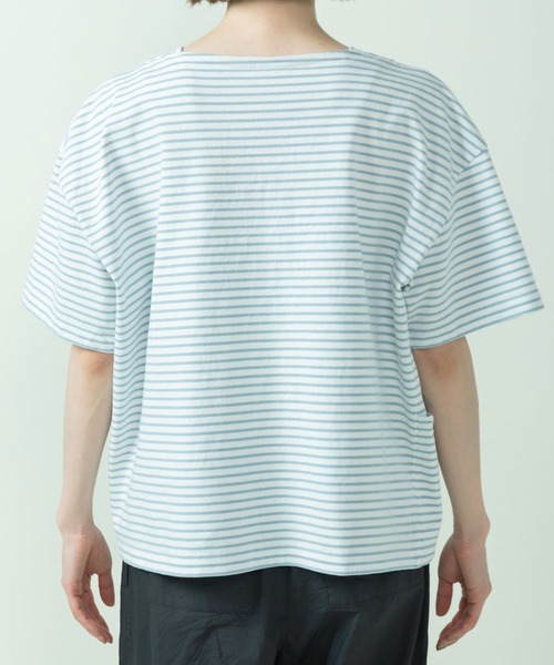 PAR ICI（パーリッシィ）の「デラヴェジャージー 半袖ボートネックボーダーカットソー（Tシャツ/カットソー・レディース・サックスブルー・FREE）」の17枚目の写真