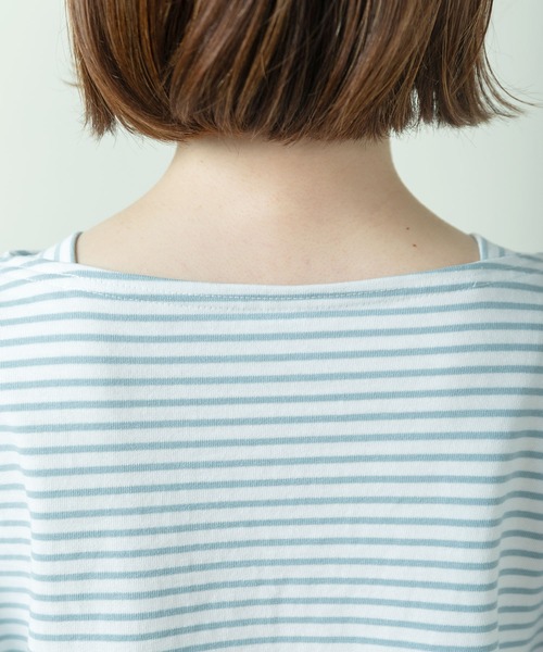 PAR ICI（パーリッシィ）の「デラヴェジャージー 半袖ボートネックボーダーカットソー（Tシャツ/カットソー・レディース・サックスブルー・FREE）」の19枚目の写真
