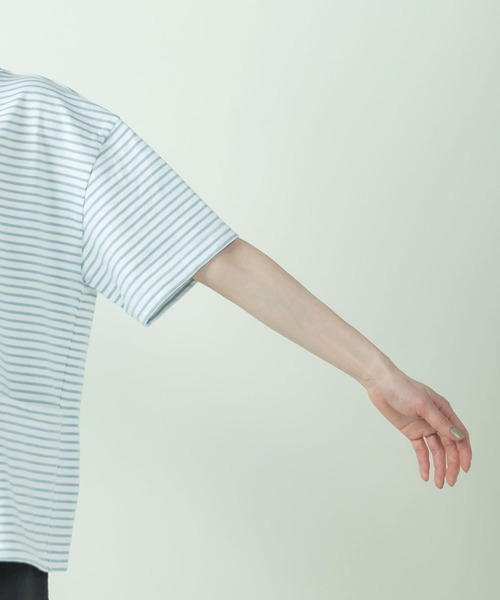 PAR ICI（パーリッシィ）の「デラヴェジャージー 半袖ボートネックボーダーカットソー（Tシャツ/カットソー・レディース・サックスブルー・FREE）」の21枚目の写真