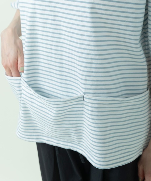 PAR ICI（パーリッシィ）の「デラヴェジャージー 半袖ボートネックボーダーカットソー（Tシャツ/カットソー・レディース・サックスブルー・FREE）」の22枚目の写真