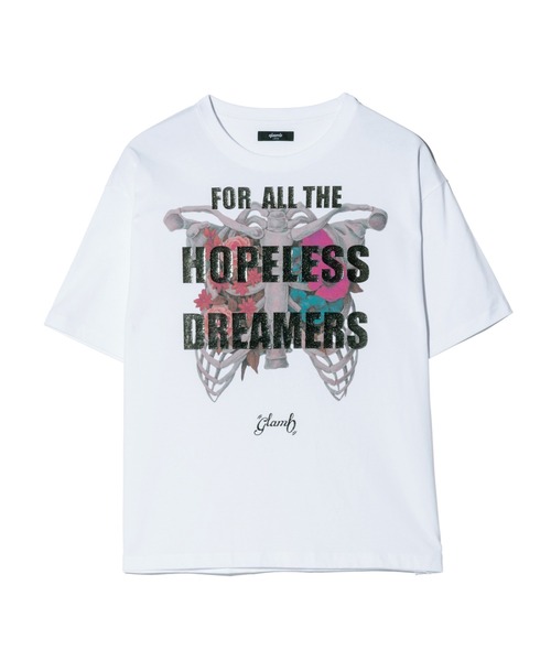 glamb(グラム)の「Wandermore T-Shirt / ワンダーモアTシャツ(Tシャツ/カットソー・メンズ・ホワイト/チャコール・S/M/L)」の4枚目の写真