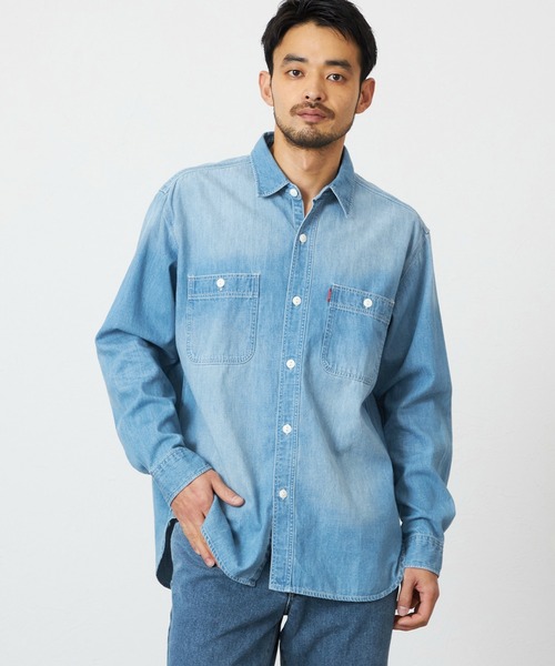 EDWIN（エドウィン）の「EDWIN エドウィン ワークシャツ デニム 長袖（シャツ/ブラウス・メンズ・ブルー系その他2/ブルー/ネイビー/インディゴブルー/ライトインディゴブルー/ブルー系その他・LARGE/X-LARGE/MEDIUM）」の4枚目の写真