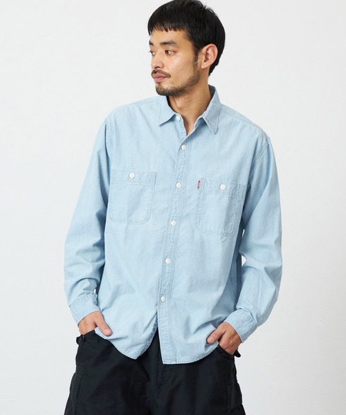 EDWIN（エドウィン）の「EDWIN エドウィン ワークシャツ デニム 長袖（シャツ/ブラウス・メンズ・ブルー系その他2/ブルー/ネイビー/インディゴブルー/ライトインディゴブルー/ブルー系その他・LARGE/X-LARGE/MEDIUM）」の5枚目の写真