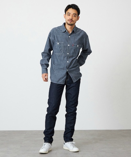 EDWIN（エドウィン）の「EDWIN エドウィン ワークシャツ デニム 長袖（シャツ/ブラウス・メンズ・ブルー系その他2/ブルー/ネイビー/インディゴブルー/ライトインディゴブルー/ブルー系その他・LARGE/X-LARGE/MEDIUM）」の8枚目の写真