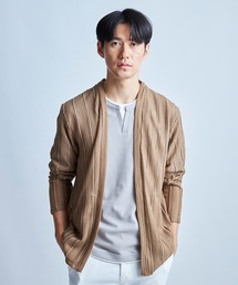 UNION STATION | <ストレッチ><マシンウォッシャブル><接触冷感><通気性>シアJQDストライプカーディガン(カーディガン/ボレロ)