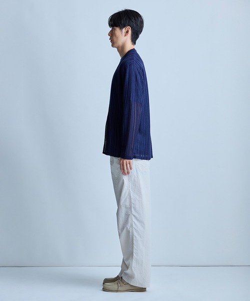 UNION STATION(ユニオンステーション)の「<ストレッチ><マシンウォッシャブル><接触冷感><通気性>シアJQDストライプカーディガン(カーディガン/ボレロ・メンズ・ブラック/ネイビー/ベージュ・L/M)」の13枚目の写真