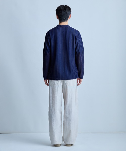 UNION STATION(ユニオンステーション)の「<ストレッチ><マシンウォッシャブル><接触冷感><通気性>シアJQDストライプカーディガン(カーディガン/ボレロ・メンズ・ブラック/ネイビー/ベージュ・L/M)」の14枚目の写真