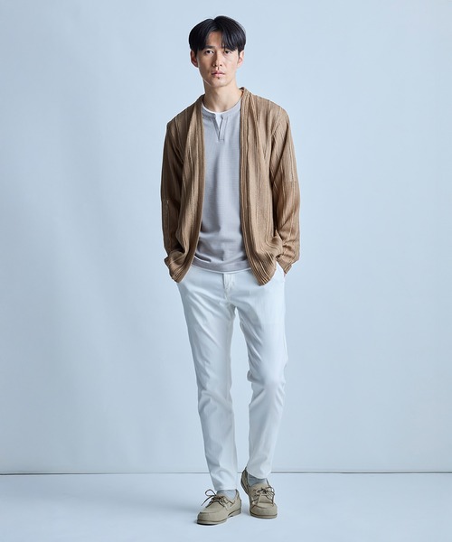 UNION STATION(ユニオンステーション)の「<ストレッチ><マシンウォッシャブル><接触冷感><通気性>シアJQDストライプカーディガン(カーディガン/ボレロ・メンズ・ブラック/ネイビー/ベージュ・L/M)」の17枚目の写真